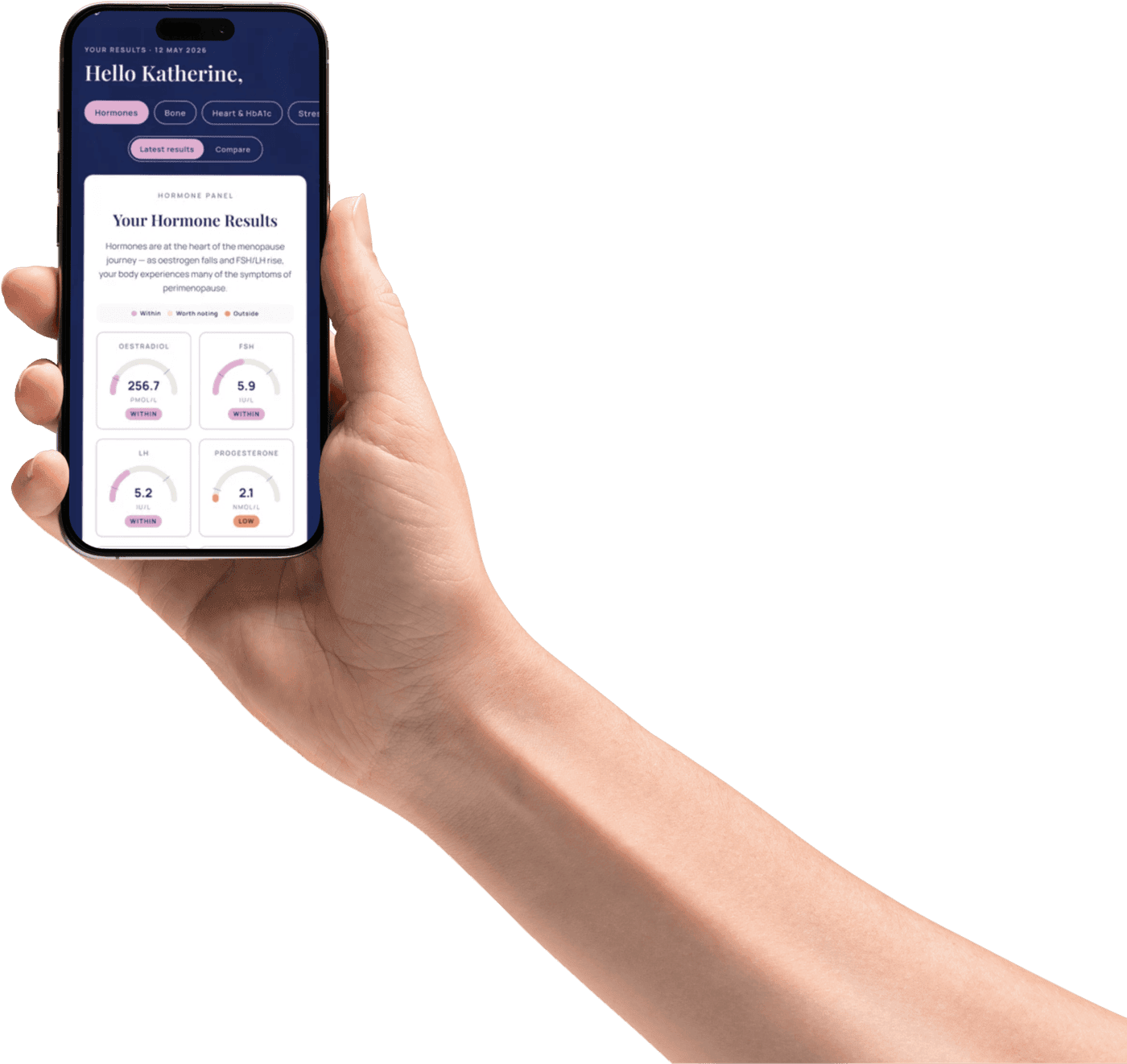 Your results on a phone